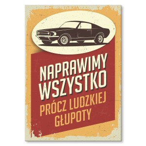 Plakat metalowy "Naprawimy wszystko"