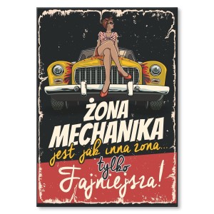 Poster metalowy "Żona mechanika"