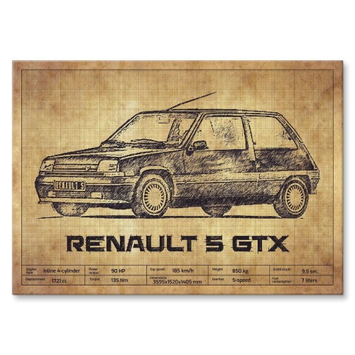 Plakat metalowy - Renault 5 GTX.jpg