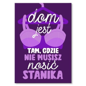 Plakat metalowy "Dom bez stanika"