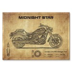 Plakat metalowy "Motocykl Yamaha XVS 950 Midnight Star"