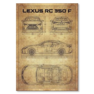Plakat metalowy "Samochód Lexus RC350F tech."