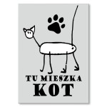 Poster metalowy "Tu mieszka kot"