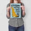 Plakat metalowy - Kto rano wstaje PIES S.jpg