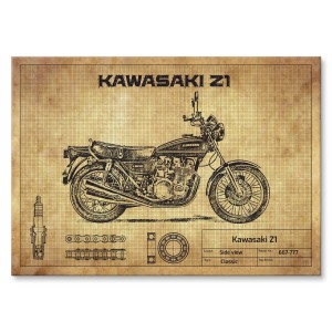 Plakat metalowy "Motocykl Kawasaki Z1"