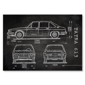 Plakat metalowy "Samochód Tatra 613 Slate"