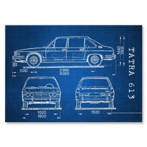 Plakat metalowy "Samochód Tatra 613 Tech"
