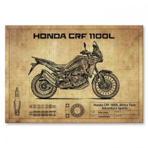 Plakat metalowy "Motocykl Honda CRF 1100L Africa Twin Adventure Sports"