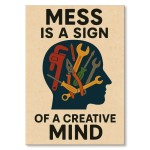 Poster metalowy "Creative Mind - Messy Tools"