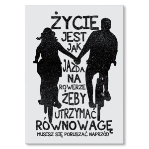 Poster metalowy "Życie jest jak jazda na rowerze"