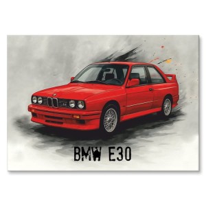 Plakat metalowy "Samochód BMW E30 legend"