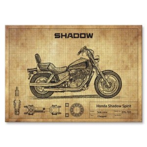Plakat metalowy "Motocykl Honda Shadow Spirit"