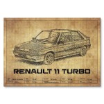 Plakat metalowy "Samochód Renault 11 Turbo"