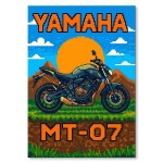 Plakat metalowy "Motocykl Yamaha MT-07 Retro Pixel Art"