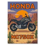 Plakat metalowy "Motor Honda NC750X Retro Pixel Art"