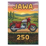 Plakat metalowy "Motor Jawa 250 Retro Pixel Art"