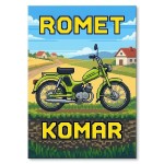 Plakat metalowy "Motorower Romet Komar Retro Pixel"