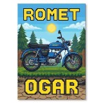 Plakat metalowy "Motorower Romet Ogar 200 Retro Pixel"