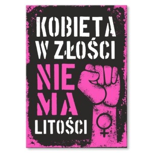 Plakat metalowy "Kobieta w złości"