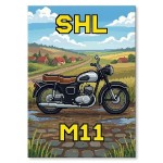 Plakat metalowy "Motor SHL M11 Retro Pixel"