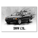 Plakat metalowy "Samochód BMW E38"