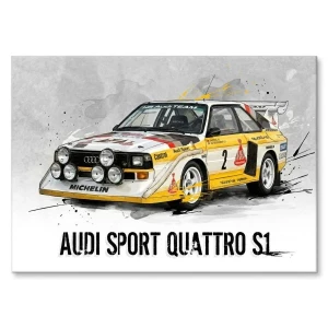 Plakat metalowy "Audi Sport Quattro S1"