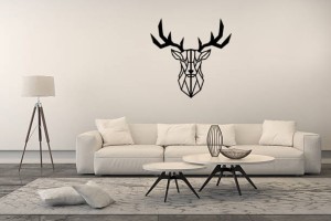 Dekoracja metalowa na ścianę Jeleń Geometryczny 