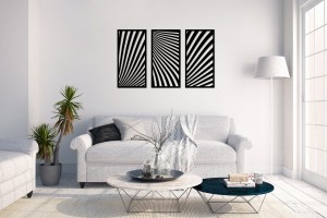 Dekoracja metalowa na ścianę tryptyk "Waves"