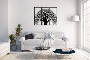 Dekoracja metalowa na ścianę Tree Obraz (Tryptyk)