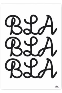Plakat metalowy "Bla Bla Bla"