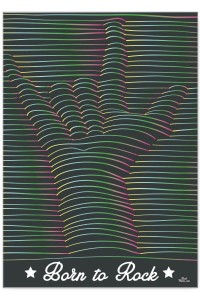 Plakat metalowy "Born to rock"