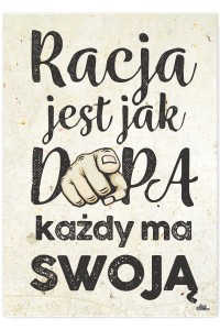 Plakat metalowy "Racja"