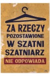Plakat metalowy "Szatniarz"