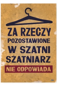 Plakat metalowy "Szatniarz"