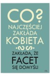 Plakat metalowy "Co zakłada kobieta?"