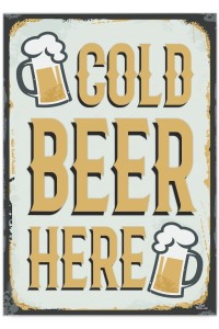 Plakat metalowy "Cold beer"