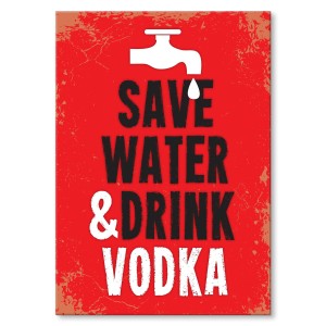 Plakat metalowy "Drink vodka"