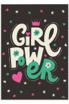 Plakat metalowy "Girl power-typography"