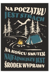 Plakat metalowy "Na początku jest strach"