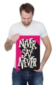 Plakat metalowy- never say never.jpg