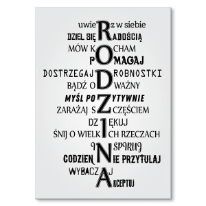 Plakat metalowy "Rodzina motto"