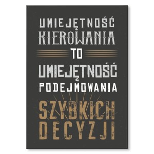 Plakat metalowy "Umiejętność kierowania" 