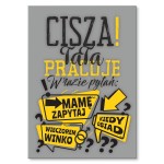 Plakat metalowy "Tata pracuje"