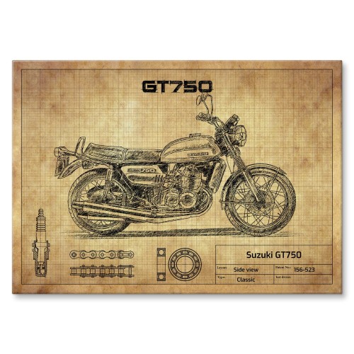 Blacha metalowa - Suzuki GT750.jpg