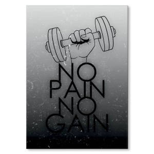 Plakat metalowy "No pain, no gain"