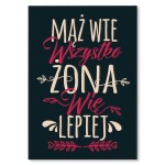 Plakat metalowy "Mąż wie wszystko" 