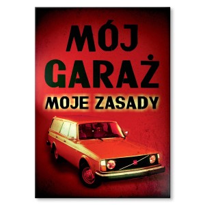 Plakat metalowy "Mój garaż - Volvo 245"
