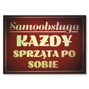 Plakat metalowy "Samoobsługa"