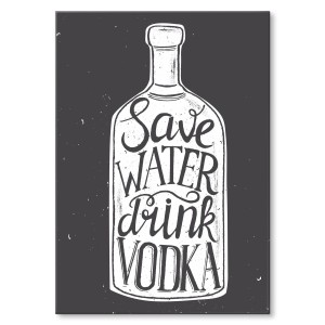 Plakat metalowy "Save water - drink vodka"