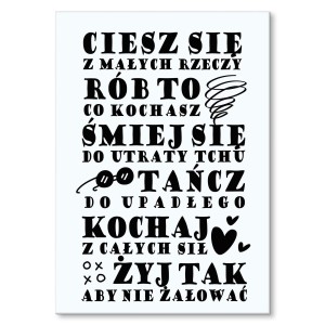 Plakat metalowy "Ciesz się"